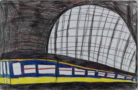 Wenzel, Roy; Untitled (Central Station Amsterdam, n.d., mixed media, 65x100 cm. OS0503012b