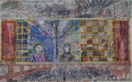 Van Genk, Willem; Zagreb, 1994-95, ballpoint drawing and collage, 87,5x140 cm, SH6080, photo: Marcel Köppen
