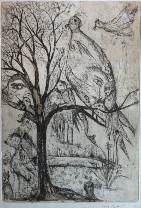 Sluiter, Paula; Untitled, 1968, etching, 37x27,5 cm.