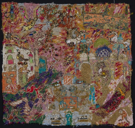 Zalin, Karin; Untitled, n.d. (c. 2010) textile, mixed media, 100x100 cm.