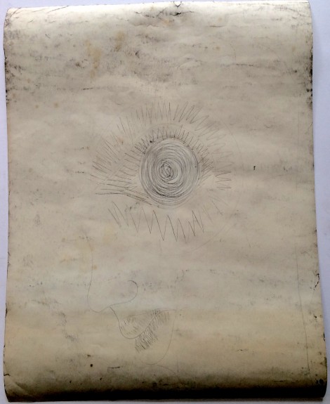 Kardol, Truus; preliminary sketch on the back of a drawing, ca. 1960, 65x50 cm.