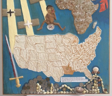 Lake, Reuben; Untitled, 2001, detail: map of the USA.