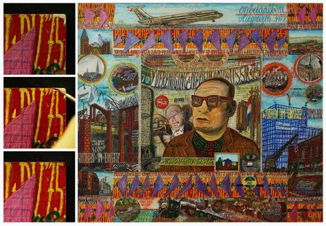 Willem van Genk, Zelfportret Zwakzinningennazorg, details of restoration, 2016